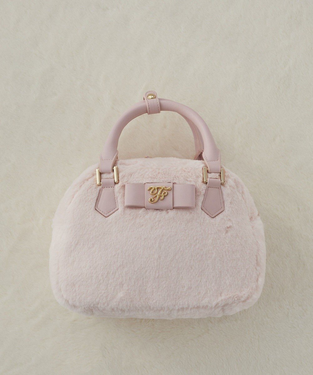 Maison de FLEUR 【限定カラーあり】フェイクファーラウンドバッグ 