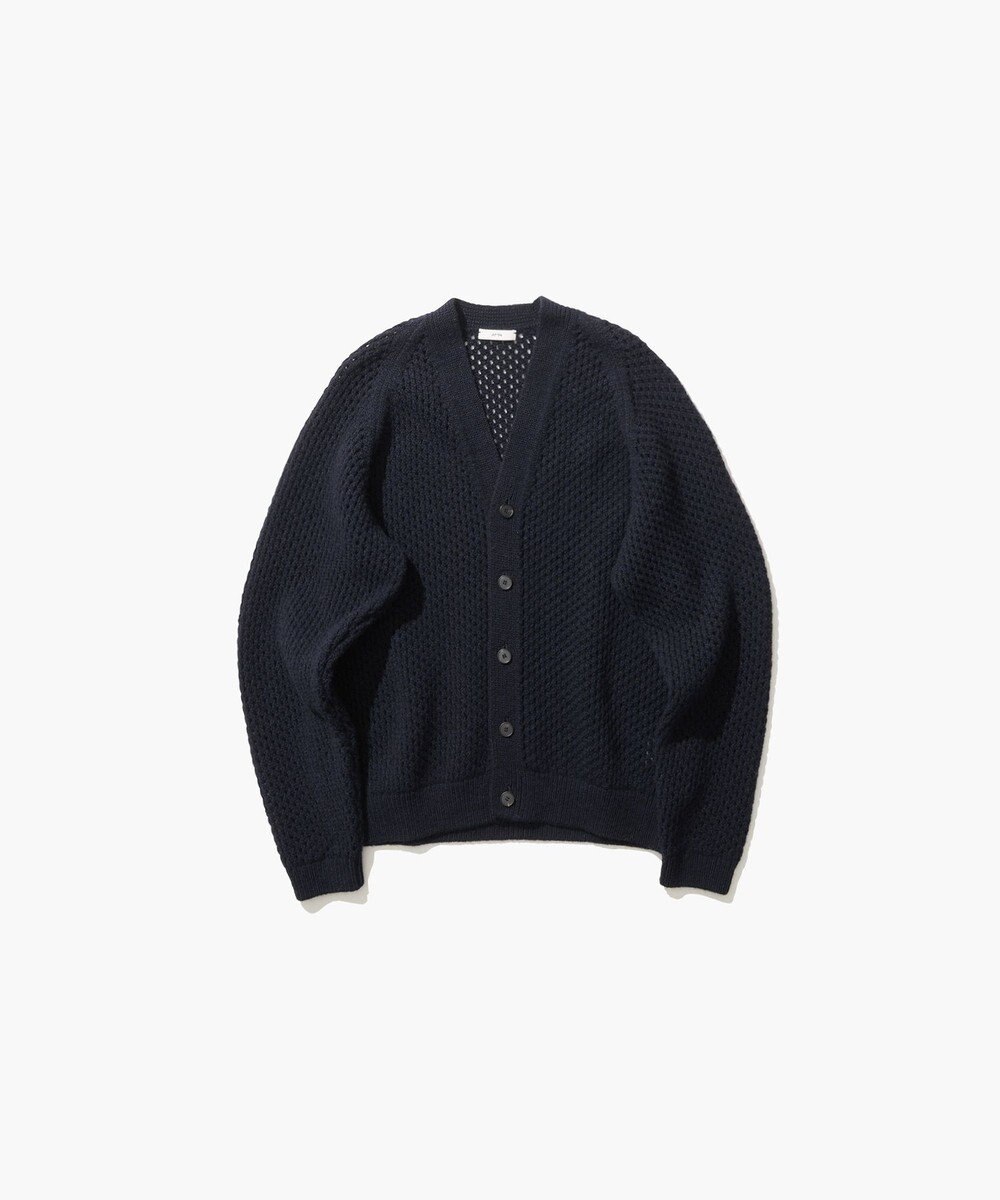ATON WOOL CASHMERE ALPACA | メッシュＶネックカーディガン 