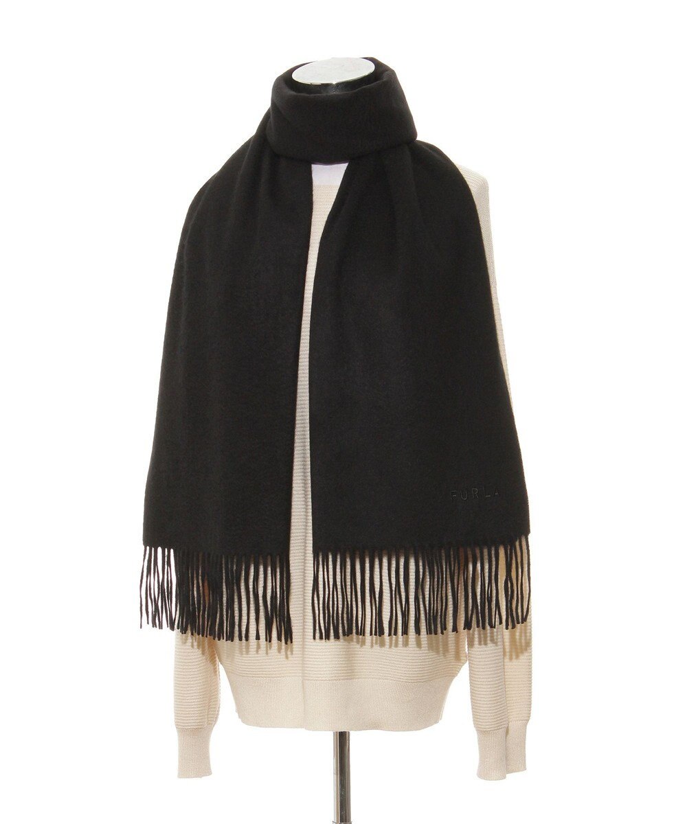 MOONBAT 【洗えるカシミヤ】FURLA カシミヤ100％ 無地ビッグマフラー／幅50cm 
