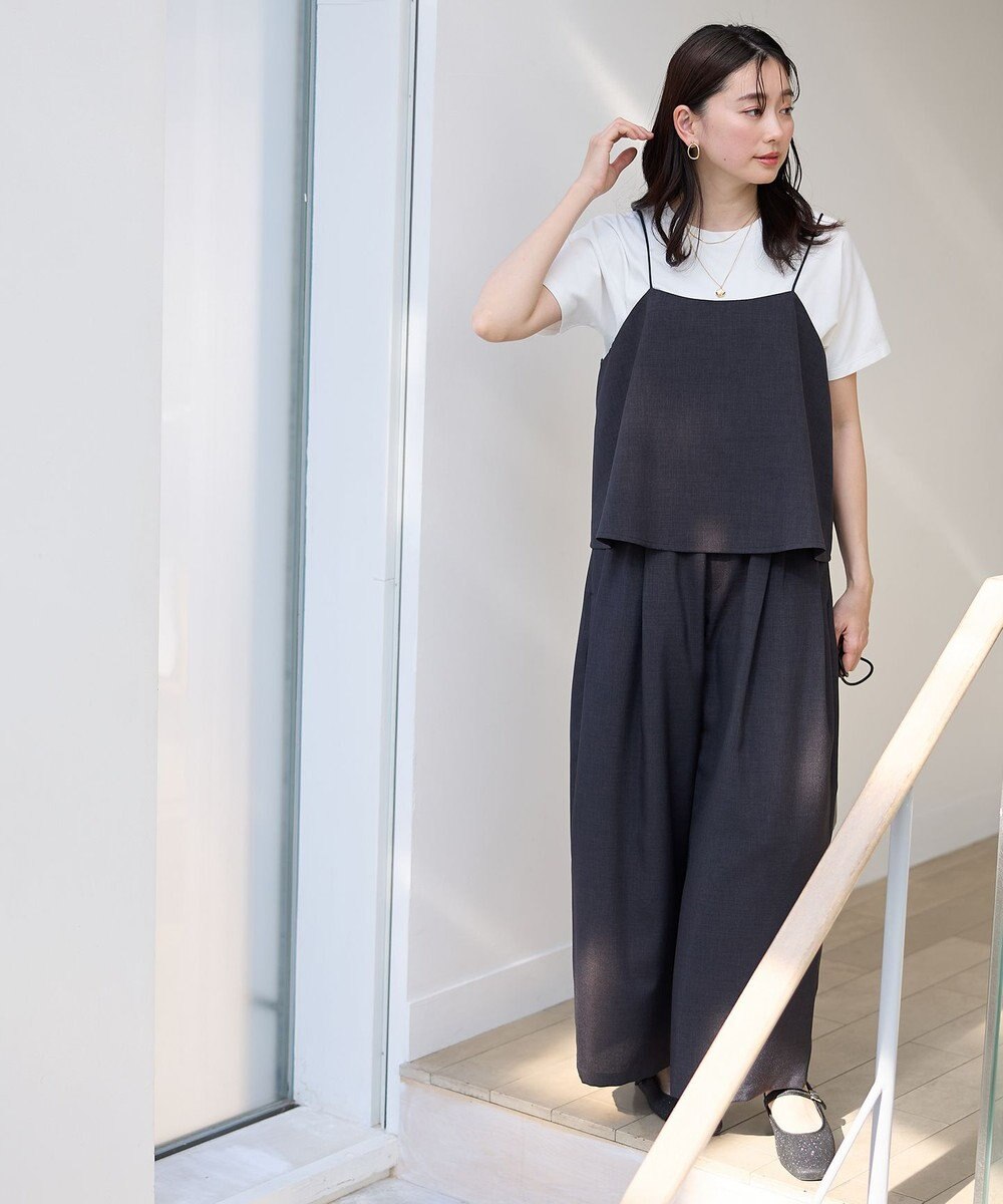 ANY 【2SET/洗濯機可】テックリネンキャミソール×パンツセットアップ 