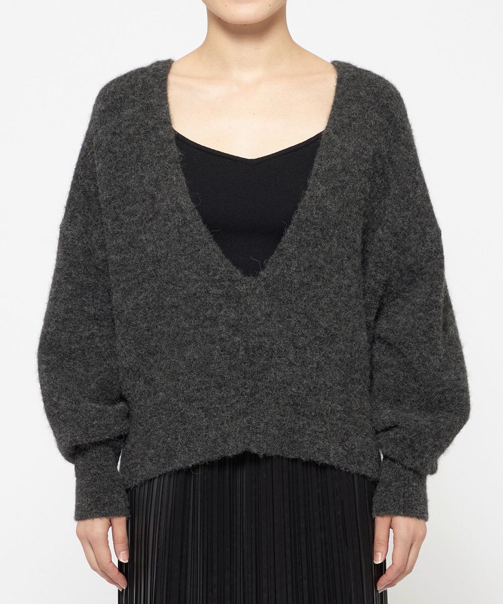 uncrave アルパカニット 深Vネック トップス（uncrave WHITE） 
