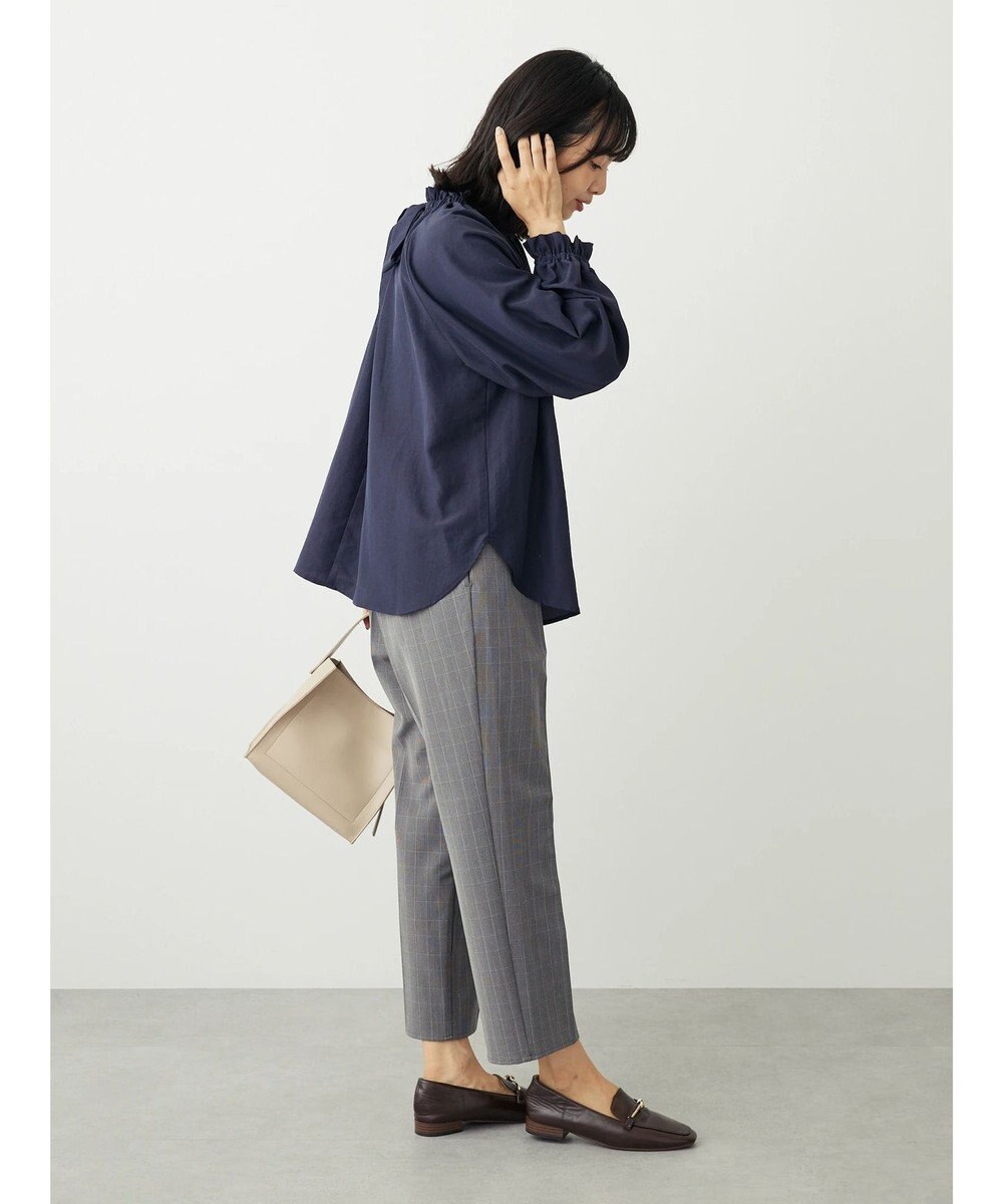 Green Parks スタンドフリルボウタイブラウス 