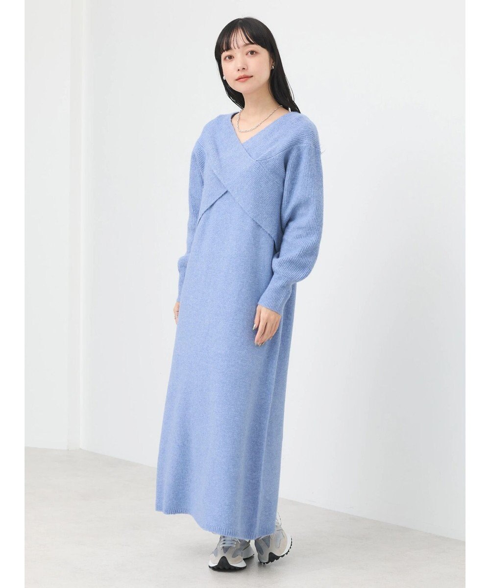 earth music&ecology Ｓｅｔ２点クロスニット＋ノースリーブニットワンピース 