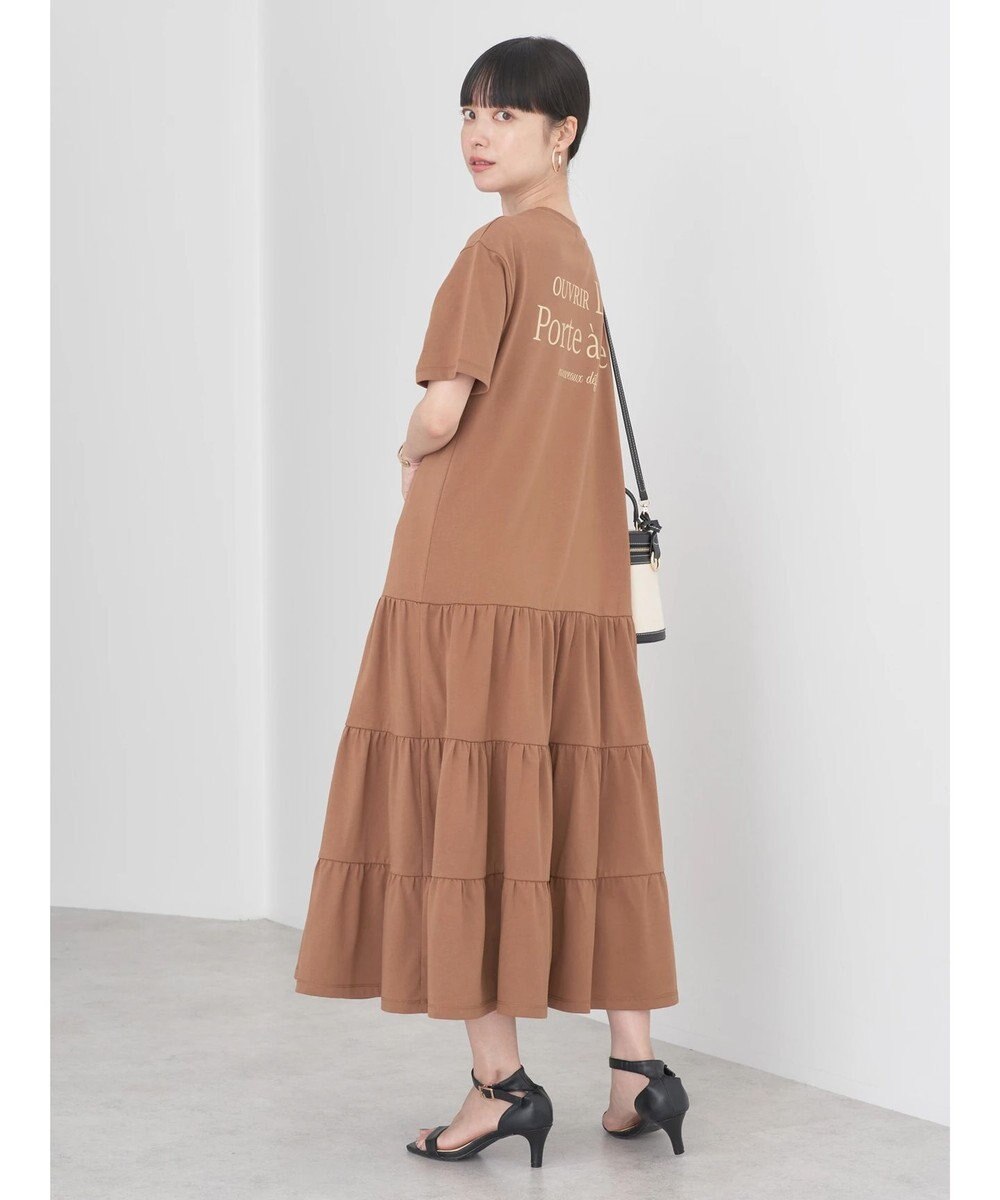 earth music&ecology バックロゴティアードワンピース 