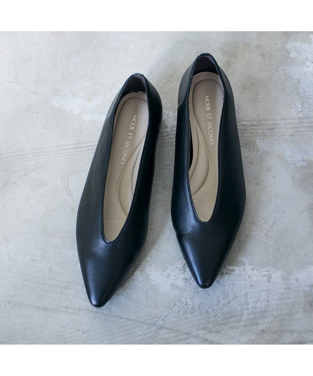 MODE ET JACOMO <MODE ET JACOMO>Uカットフラットプレーンパンプス 