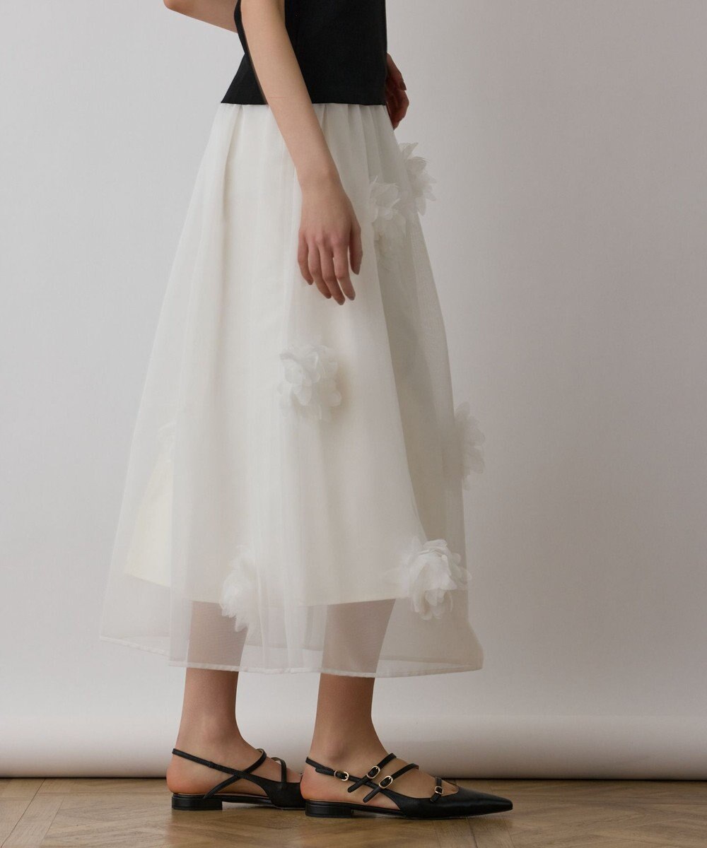GRACE CONTINENTAL メッシュフラワースカート 