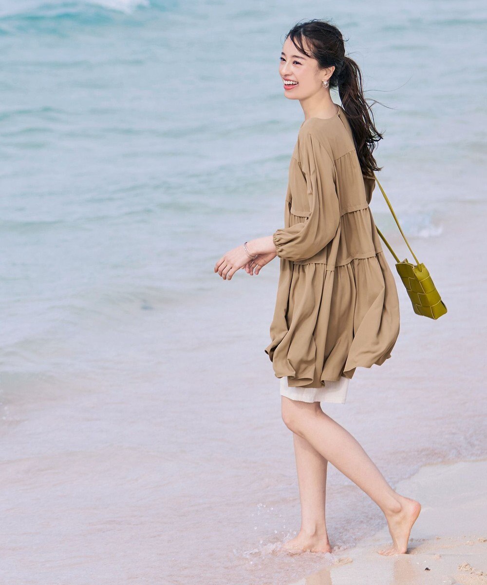 Tiaclasse L 【洗える】ティアードチュニックブラウス 