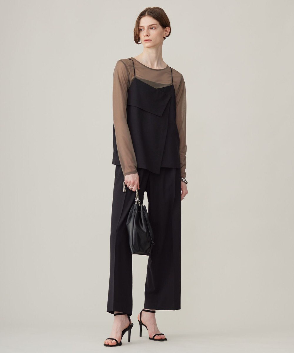 ICB L 【洗える】 マットトリコットチュール シアーカットソー 