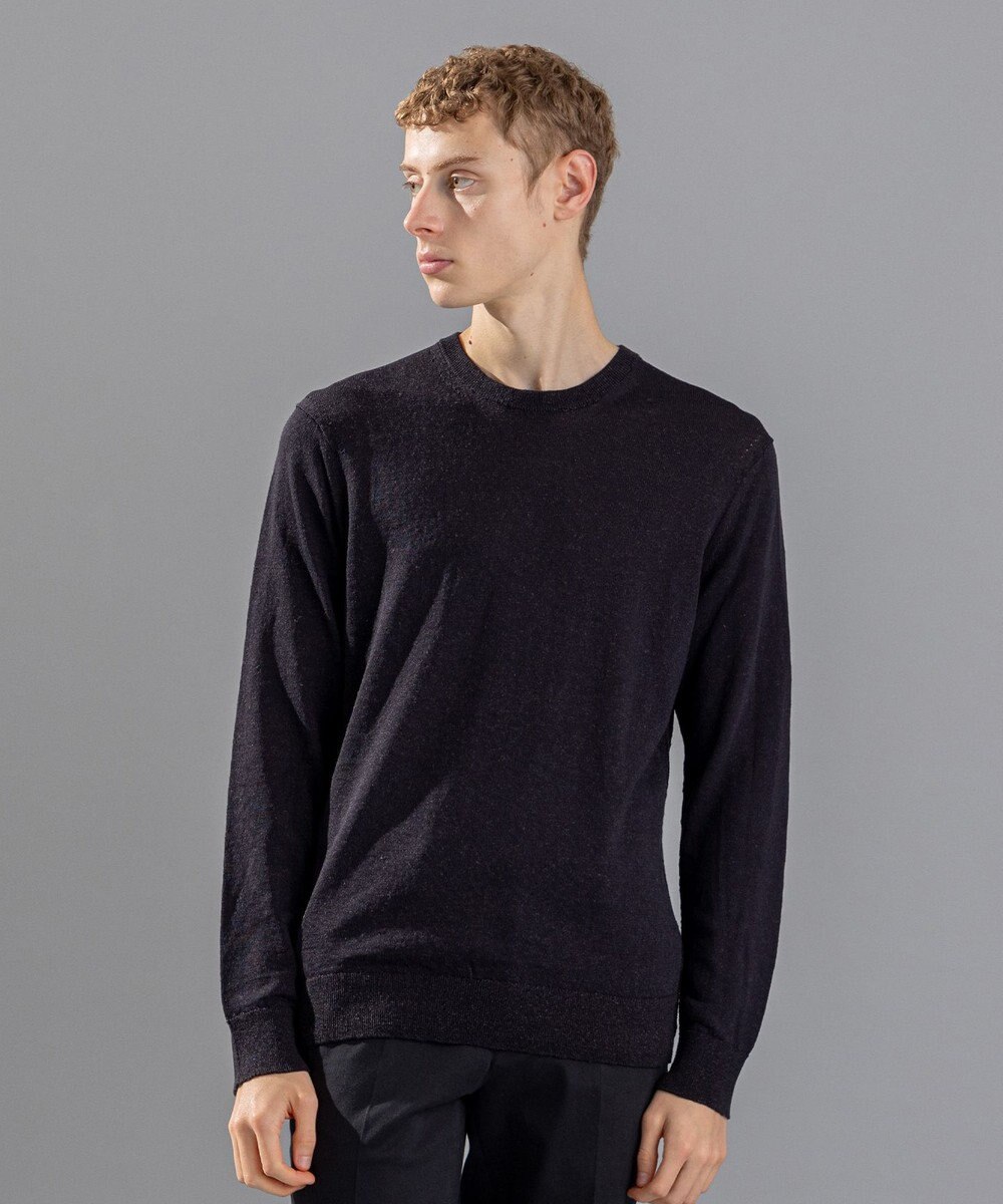 JOSEPH HOMME リネンナイロンプレーン　クルーネックニット 