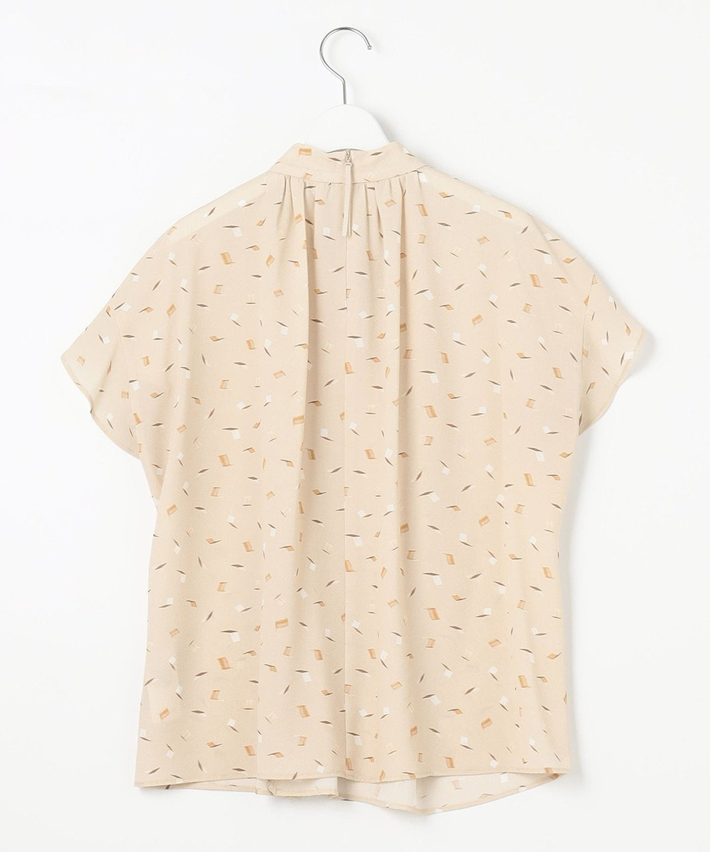 自由区 L 【洗える】ブラッシュドシャドープリント ブラウス 