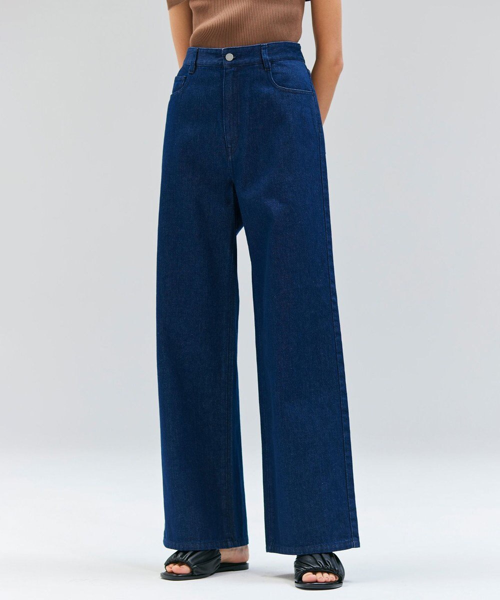 BEIGE， 【洗える】NAVIGLIO / フルレングスデニムバギーパンツ 