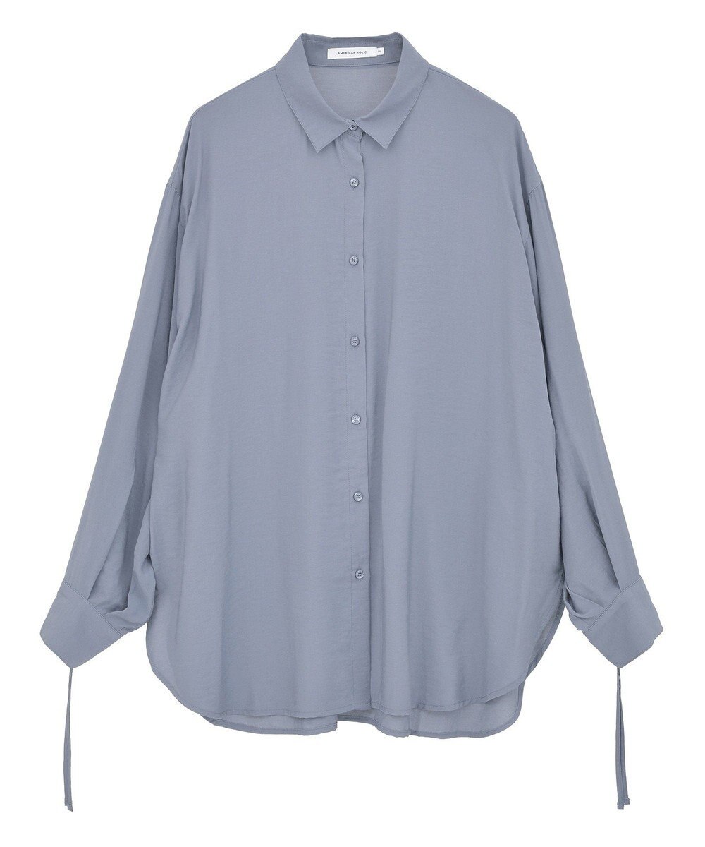 AMERICAN HOLIC シアーバックギャザーリボンシャツ 
