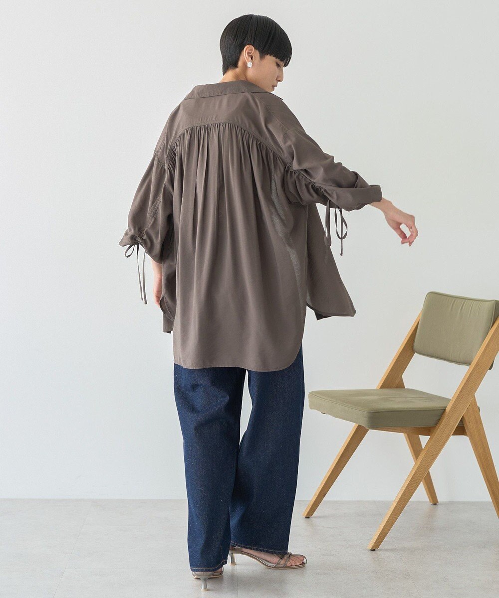 AMERICAN HOLIC シアーバックギャザーリボンシャツ 