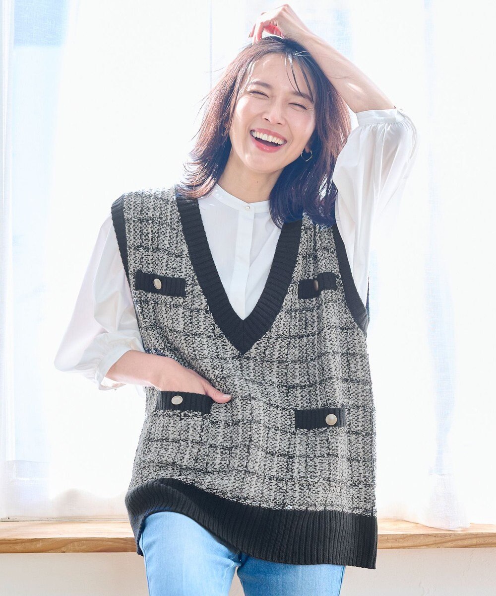 ANY L 【洗濯機可】ツイーディベスト 