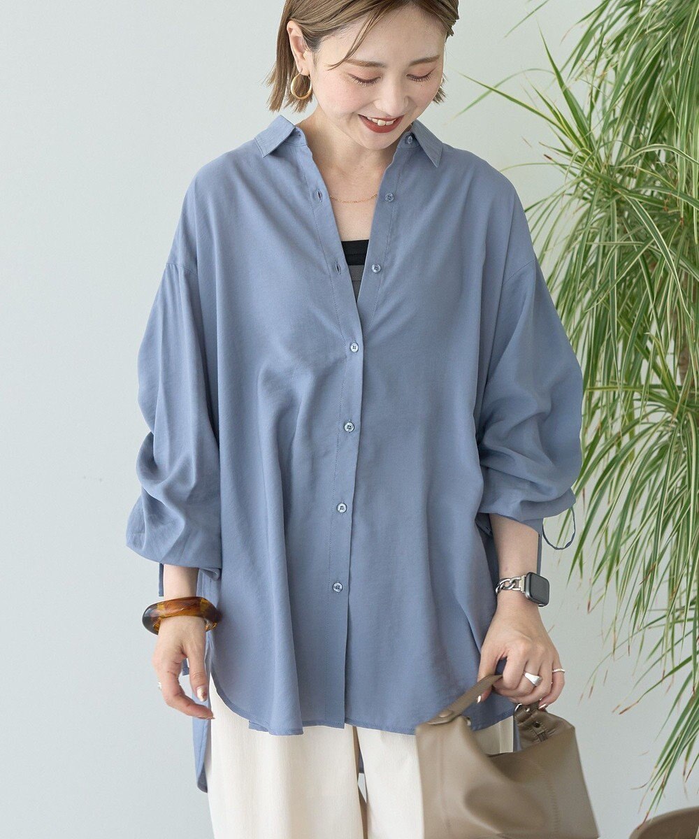 AMERICAN HOLIC シアーバックギャザーリボンシャツ 