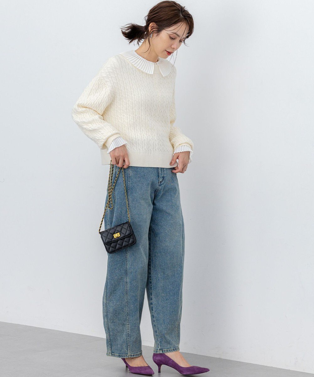 組曲 S ライトデシン プリーツブラウス 