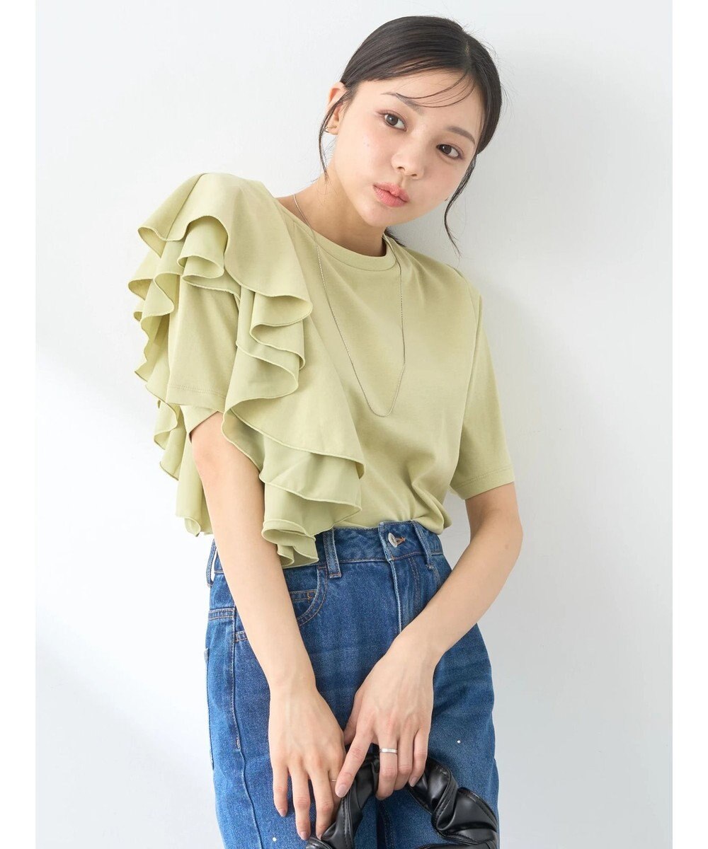 earth music&ecology アシメフリルプルオーバー 