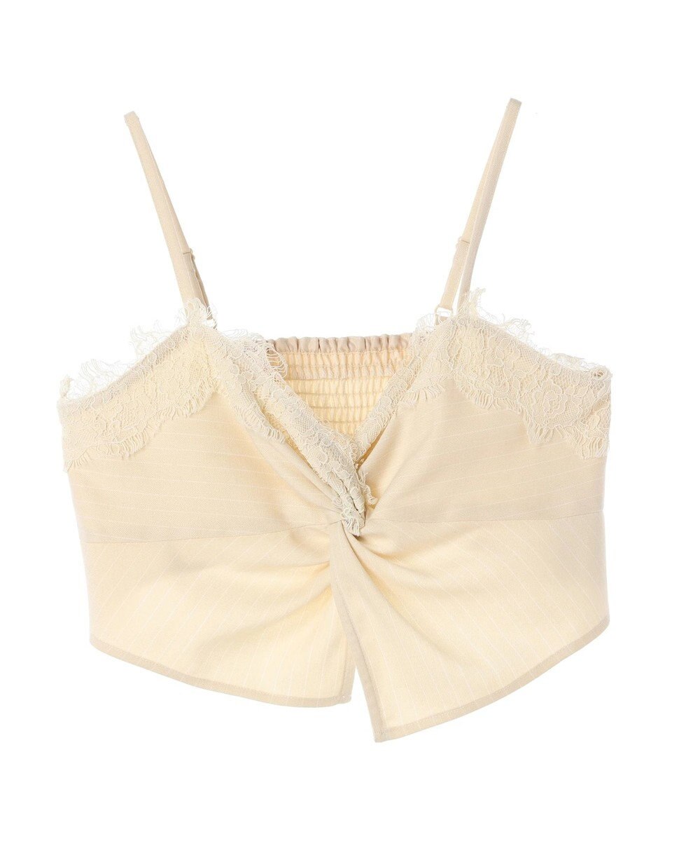 earth music&ecology ピンストライプ胸元レースビスチェ 