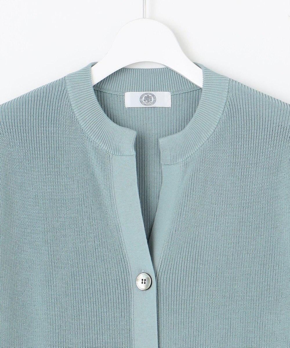 J.PRESS LADIES 【洗える】ORGANIC GASS COTTON キーネック カーディガン 
