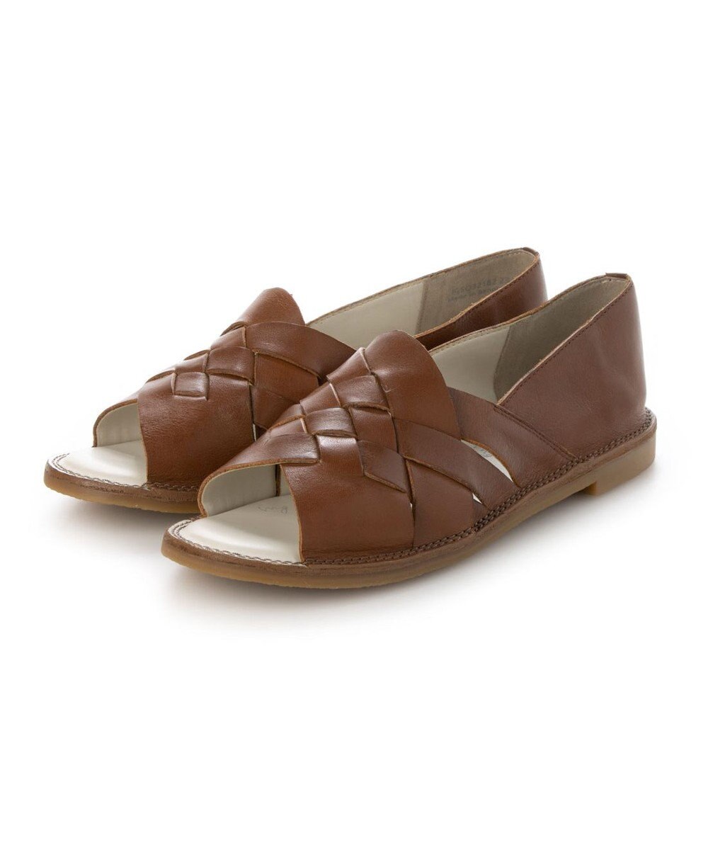 ing <ing>【サスティナブルシリーズ】編み込みデザインオープントゥシューズ 