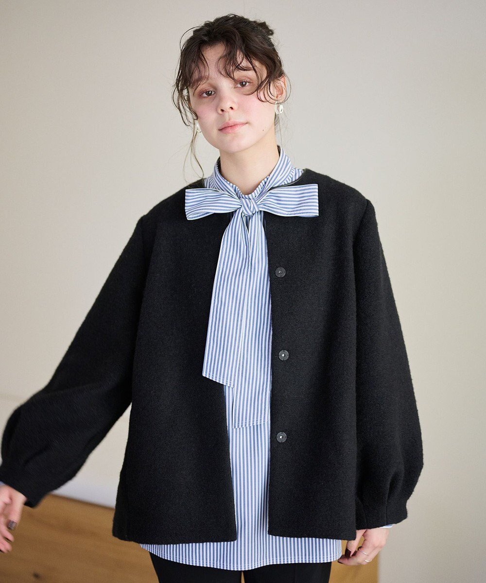 #Newans 【洗濯機可能】バックフレアショートコート 