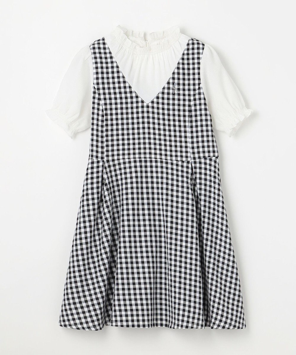 組曲 KIDS 【110-140㎝】ギンガムドッキング ワンピース 