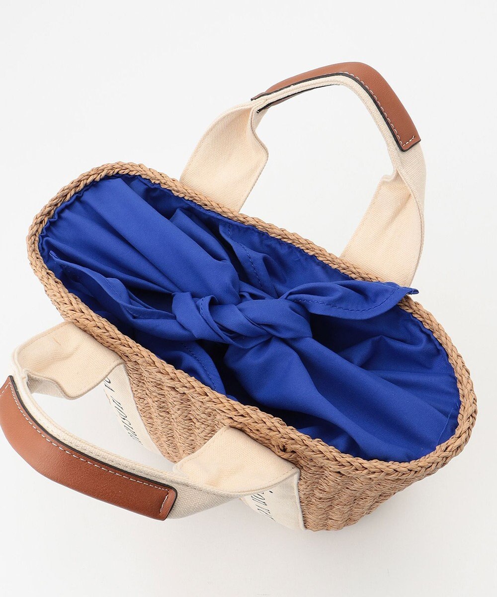 LA BAGAGERIE 【maison vert】【ペーパー素材・多収納】ロゴテープかごバッグ 