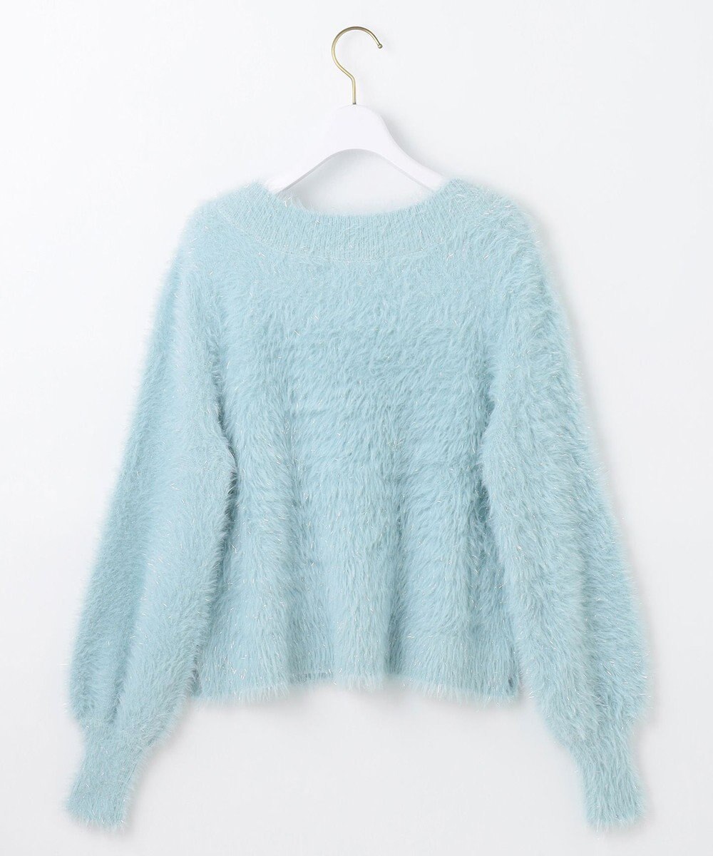 ANY SIS 【洗える】フィルムラメシャギー ニット 