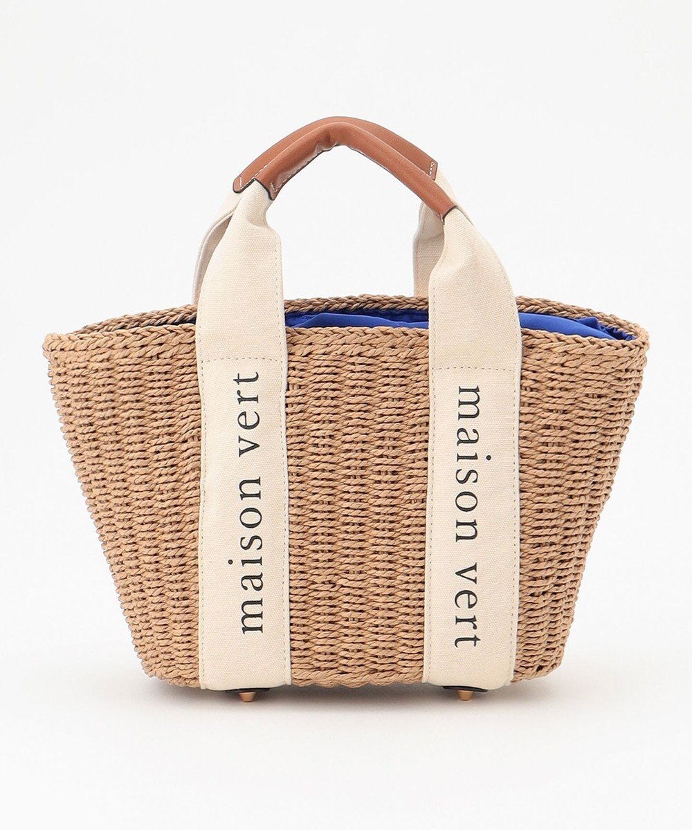 LA BAGAGERIE 【maison vert】【ペーパー素材・多収納】ロゴテープかごバッグ 