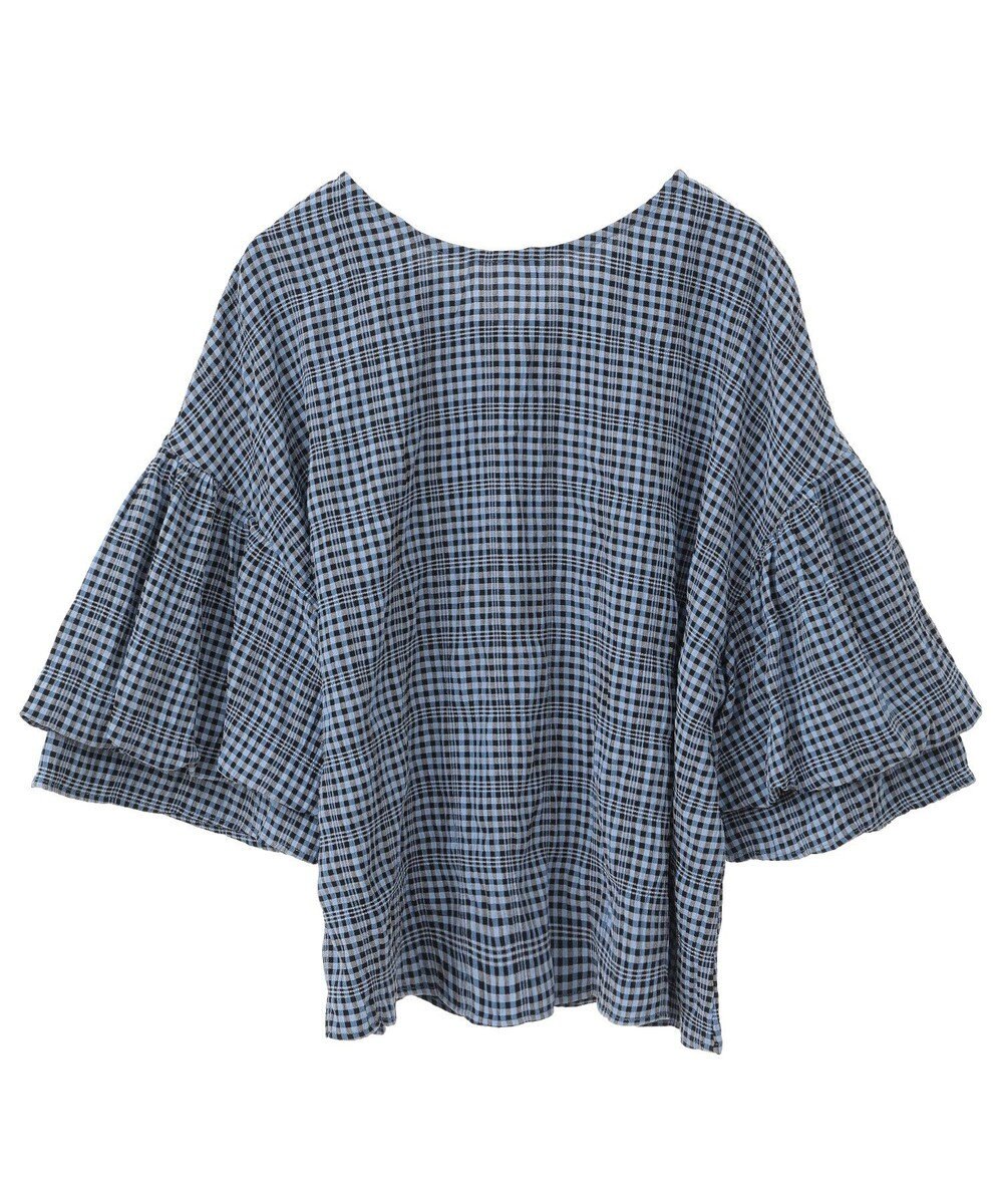 Green Parks 前後２ｗａｙ袖バルーンギンガムチェックブラウス 