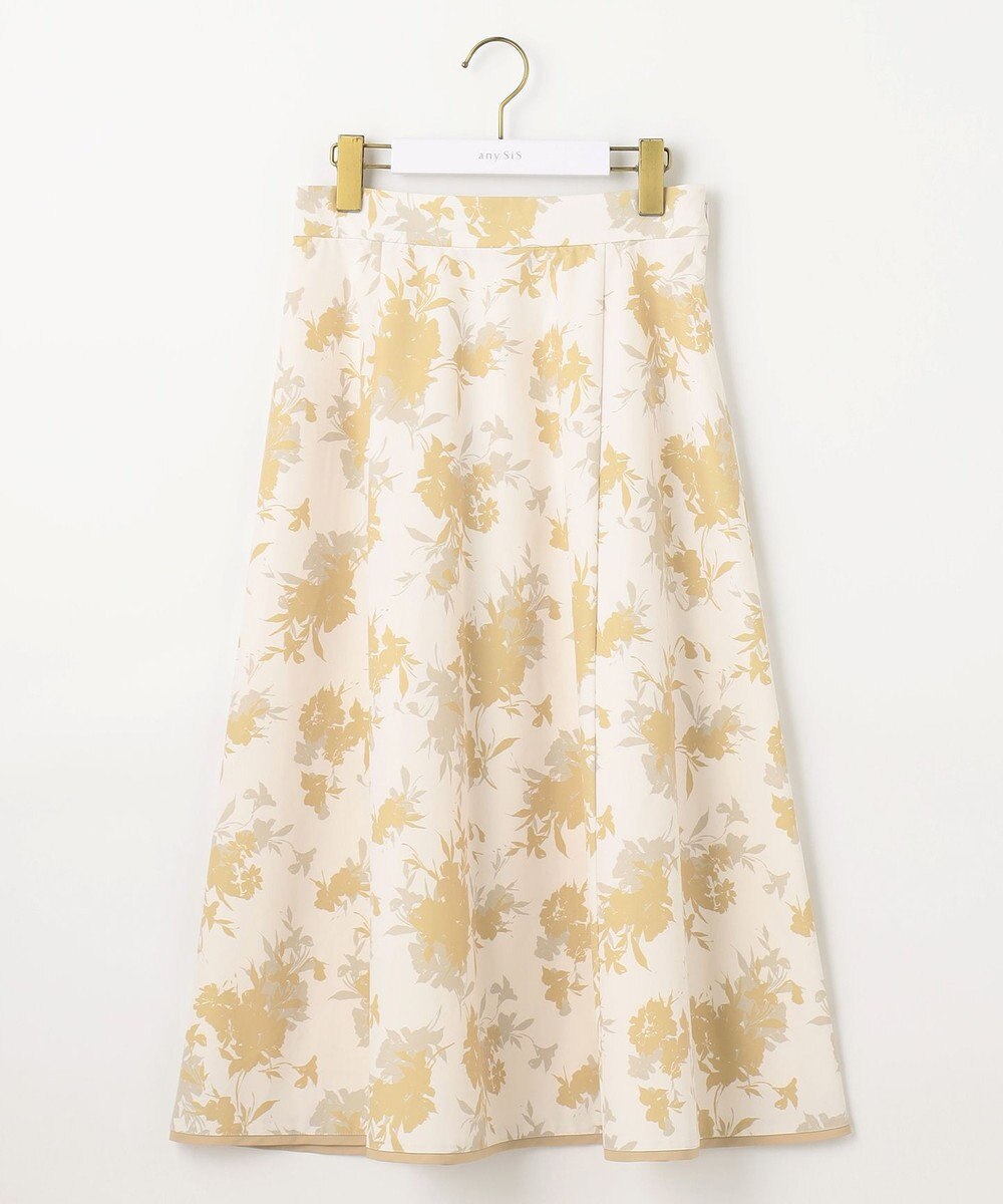ANY SIS L 【撥水】シルエットフラワー スカート 