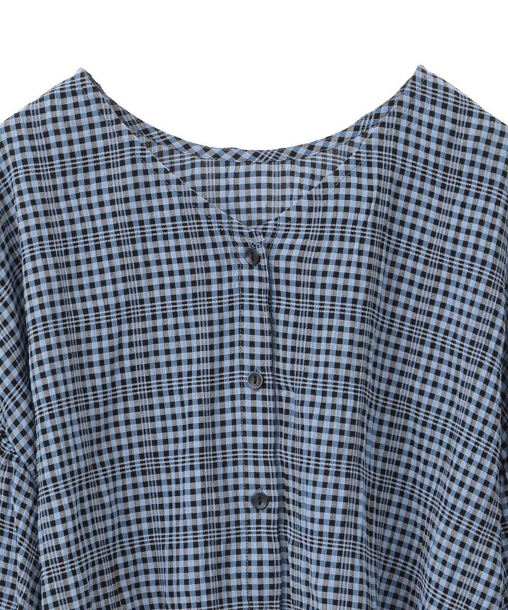 Green Parks 前後２ｗａｙ袖バルーンギンガムチェックブラウス 