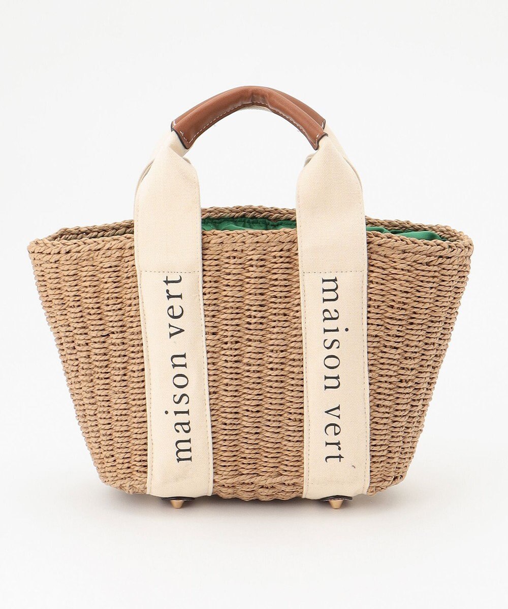 LA BAGAGERIE 【maison vert】【ペーパー素材・多収納】ロゴテープかごバッグ 