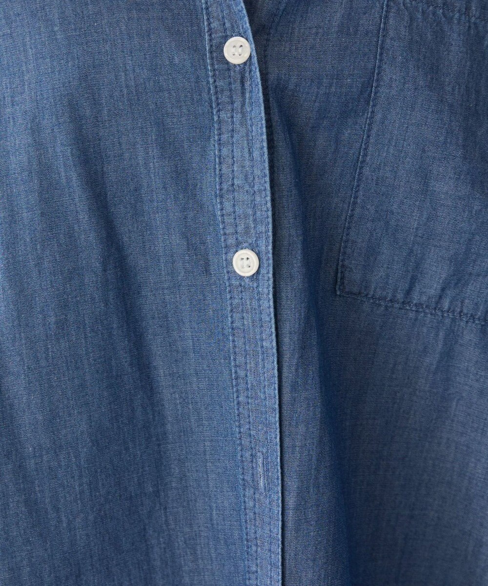 WEGO 【ANGIE VINTAGE】シアーデニムバンドカラーシャツ 