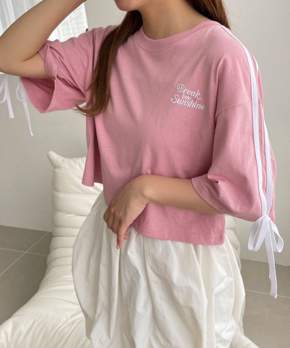 WEGO 2ラインリボングラフィックショートT 