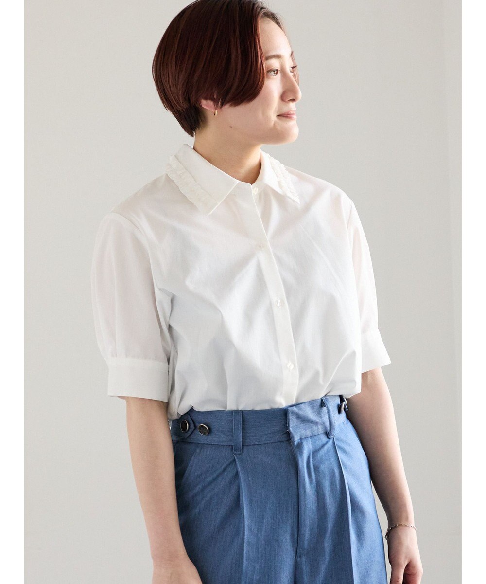 Te chichi ミニフリルトリムカラーブラウス 