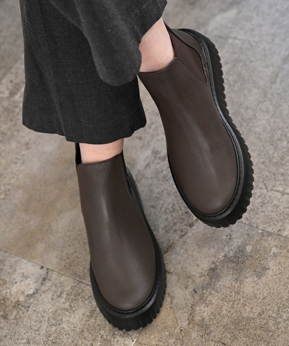 Pointer 日本製 本革厚底サイドゴアブーツ 