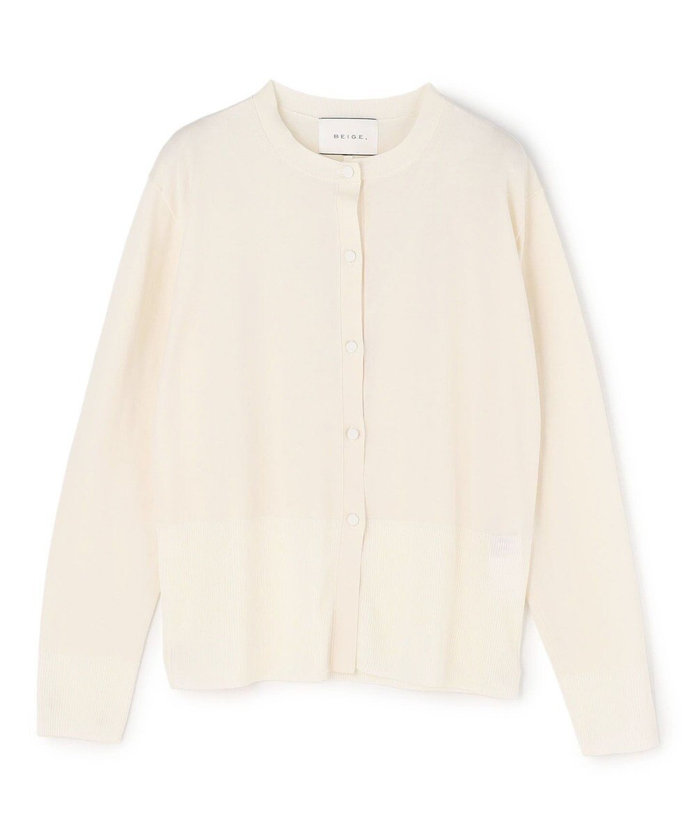 BEIGE， JULIE / コットンシルク クルーネックカーディガン 