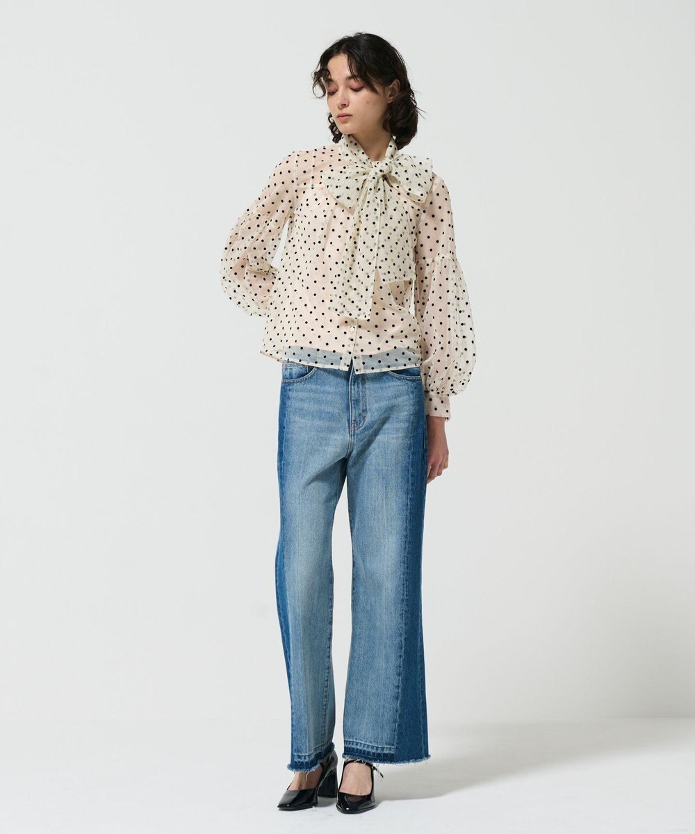 GRACE CONTINENTAL チュールドットボウタイブラウス 