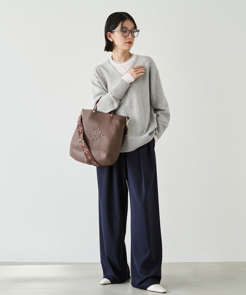 russet エンボスモノグラム ソフトレザー 2WAYトートバッグ(CE-1611) 