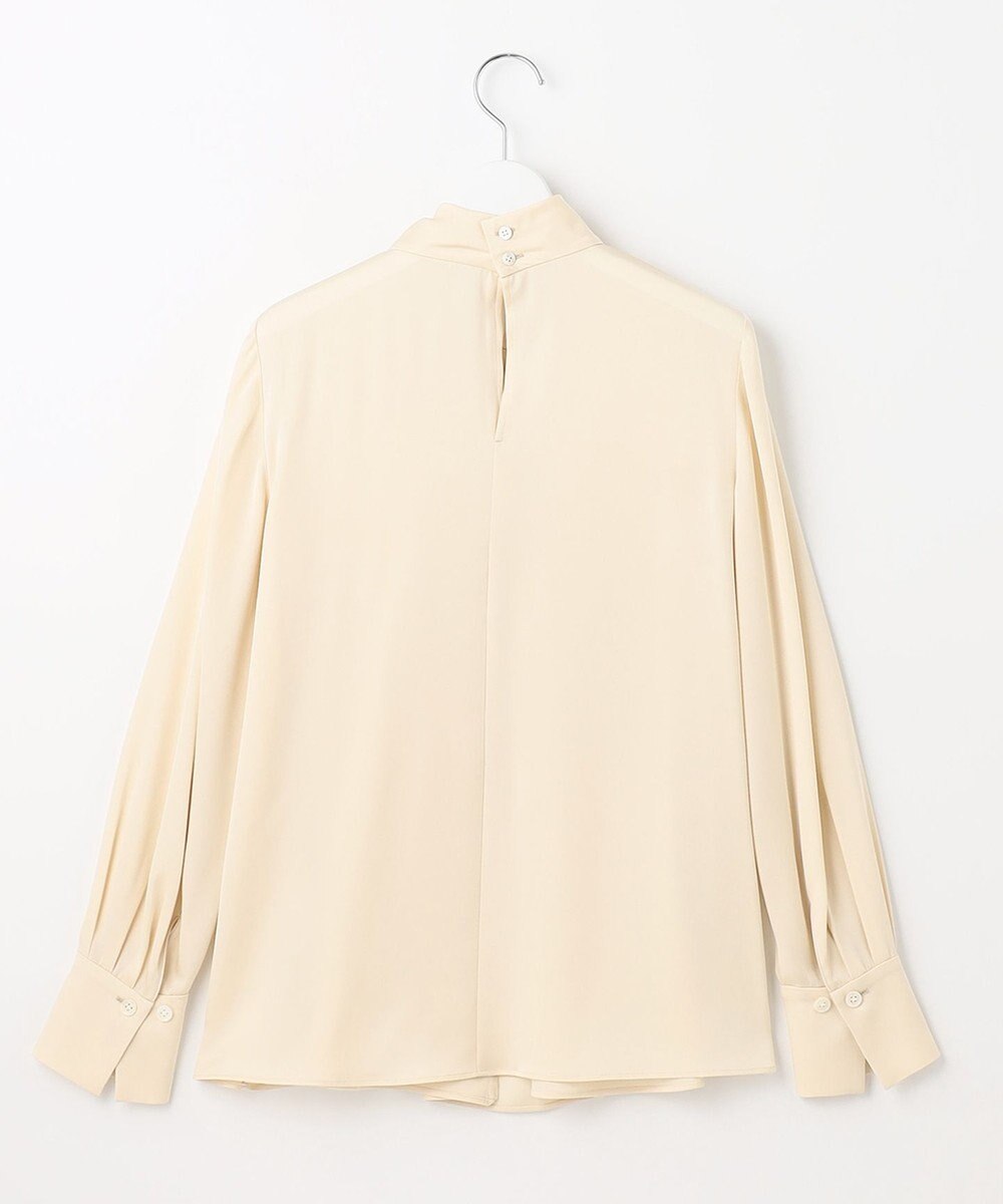 自由区 L 【洗える/UVケア/吸放湿性】シルクストレッチ ハイネックブラウス 