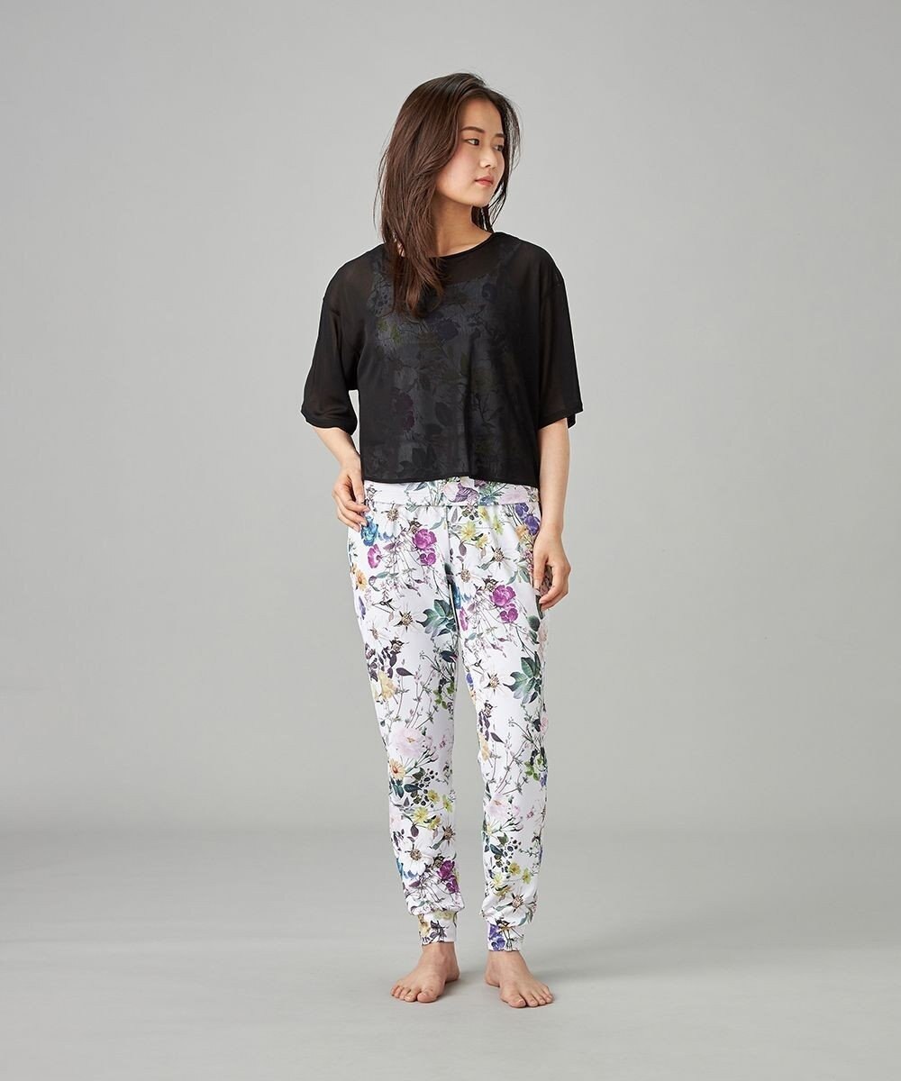 Chacott シアーリブバッククロスTシャツ 