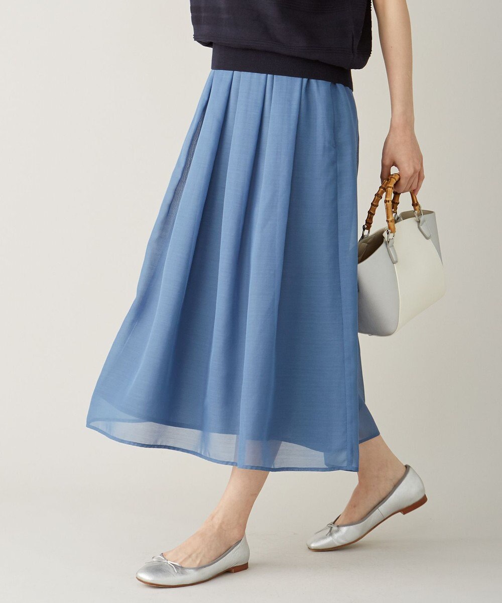 J.PRESS LADIES 【洗える】ブライトスパンボイルAタック スカート 