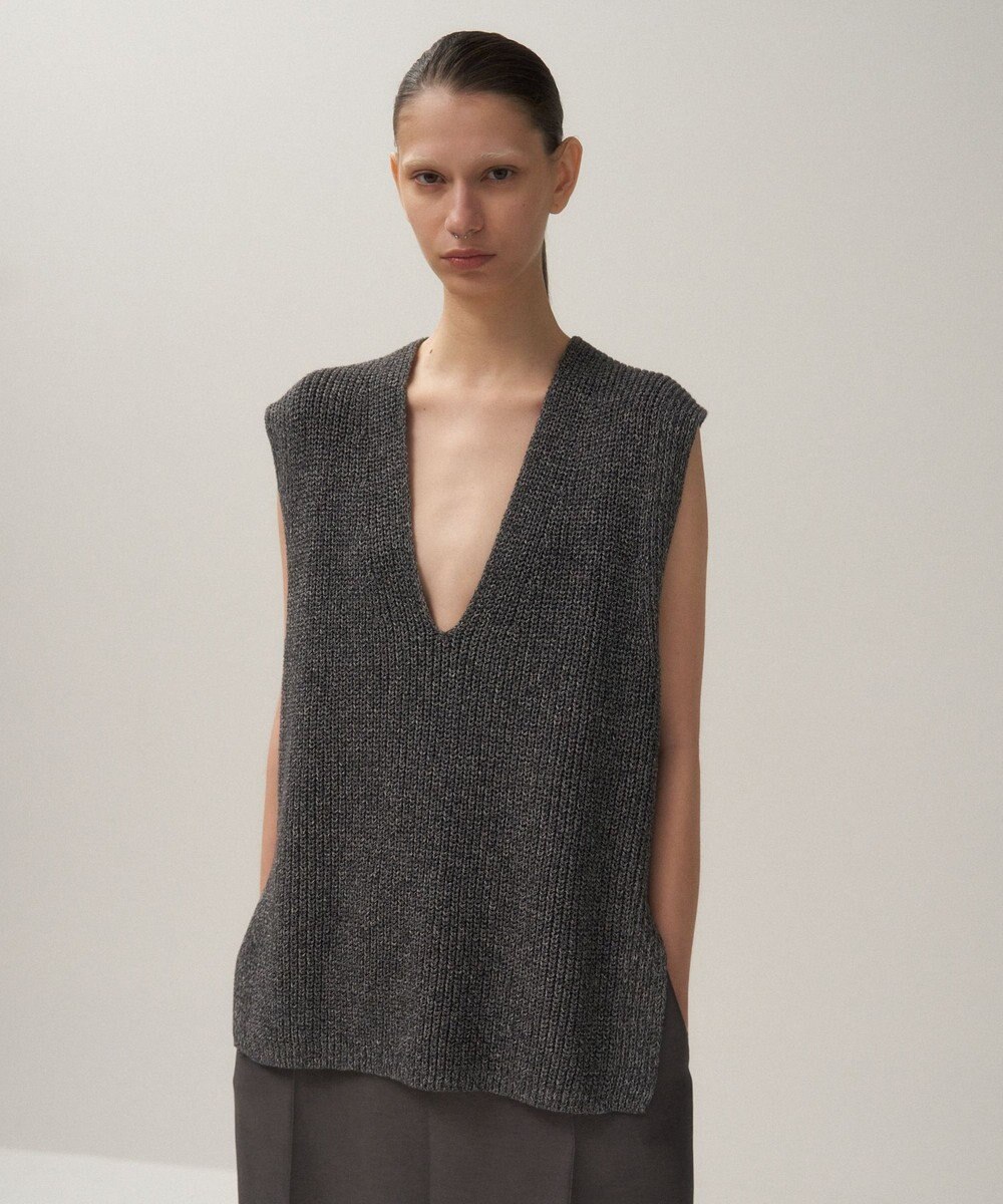 ATON SILK WASHI LILIYARN | Vネックベスト 