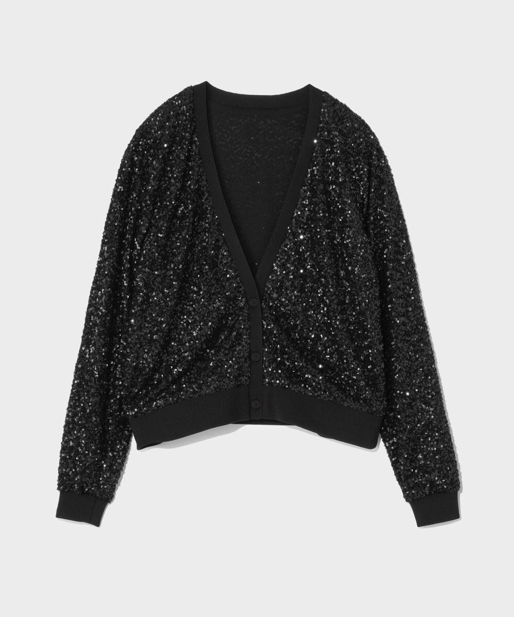 GRACE CONTINENTAL スパンコールニットカーディガン 