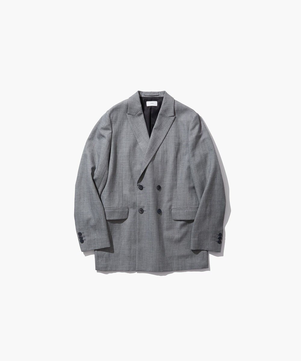 ATON WOOL LINEN SHARKSKIN | ダブルブレステッドジャケット 