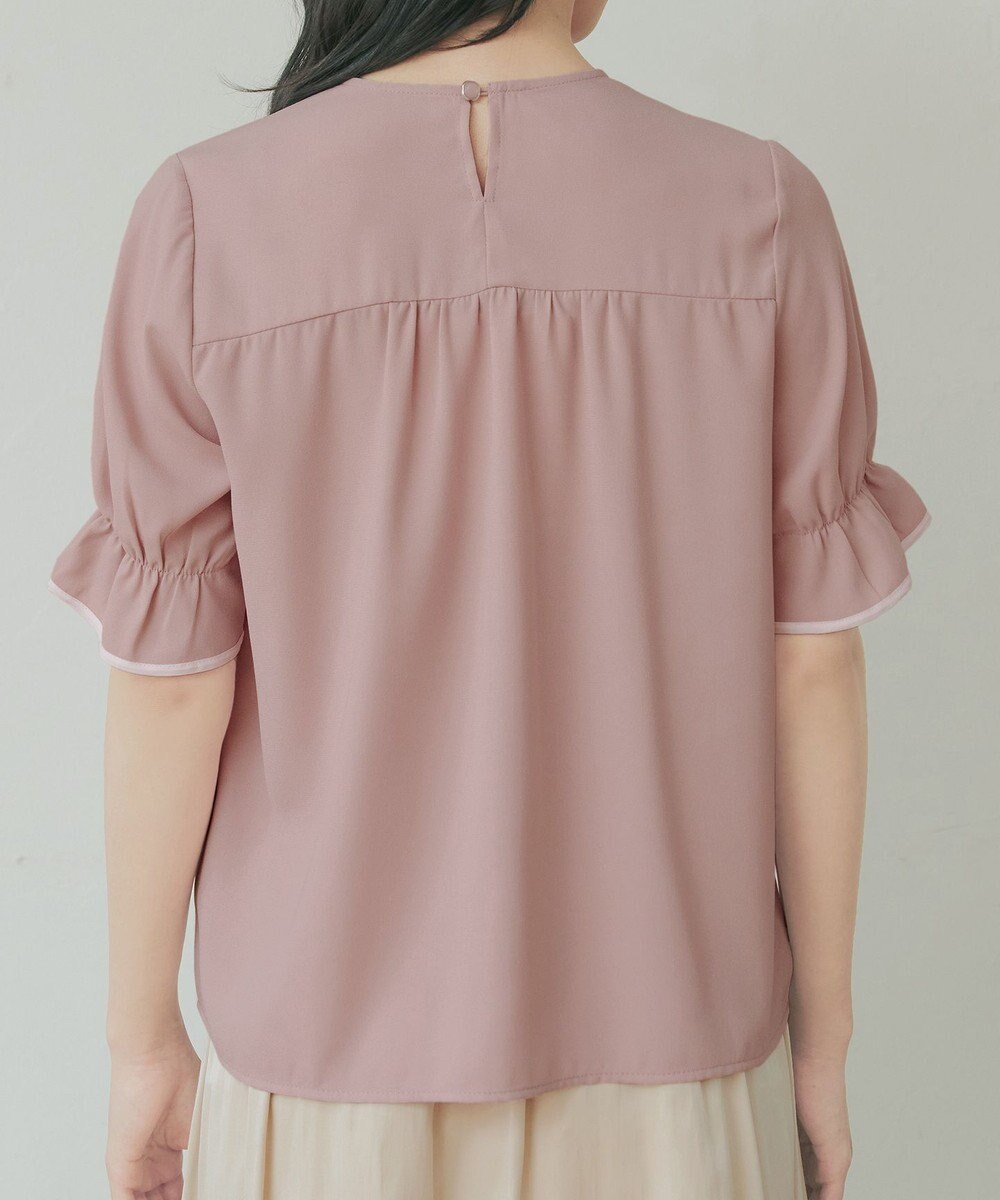 Tiaclasse L 配色パイピングボウタイブラウス 