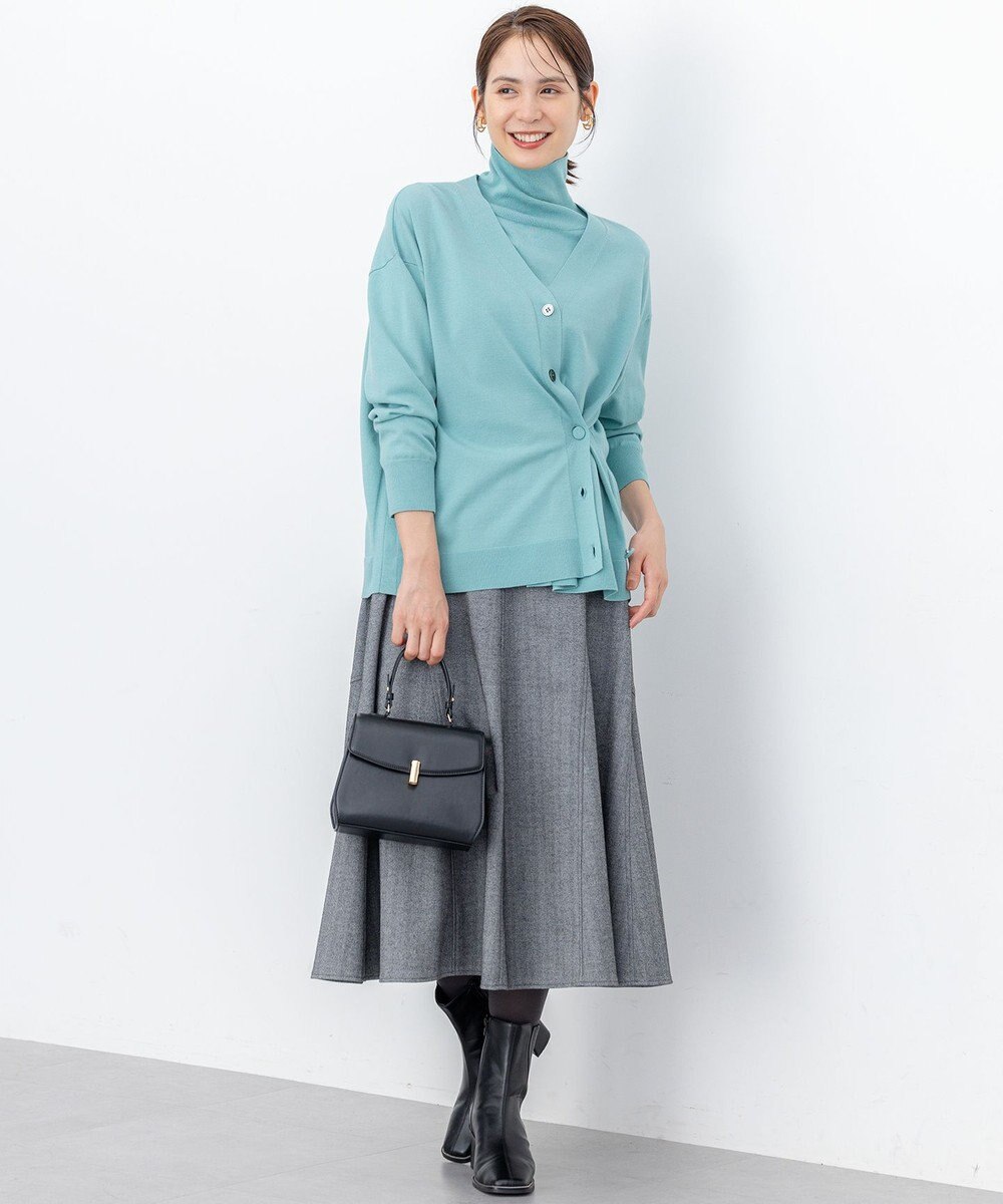 組曲 【加藤ローサさん着用 / 2WAY】スムースストレッチカシュクール カーディガン 