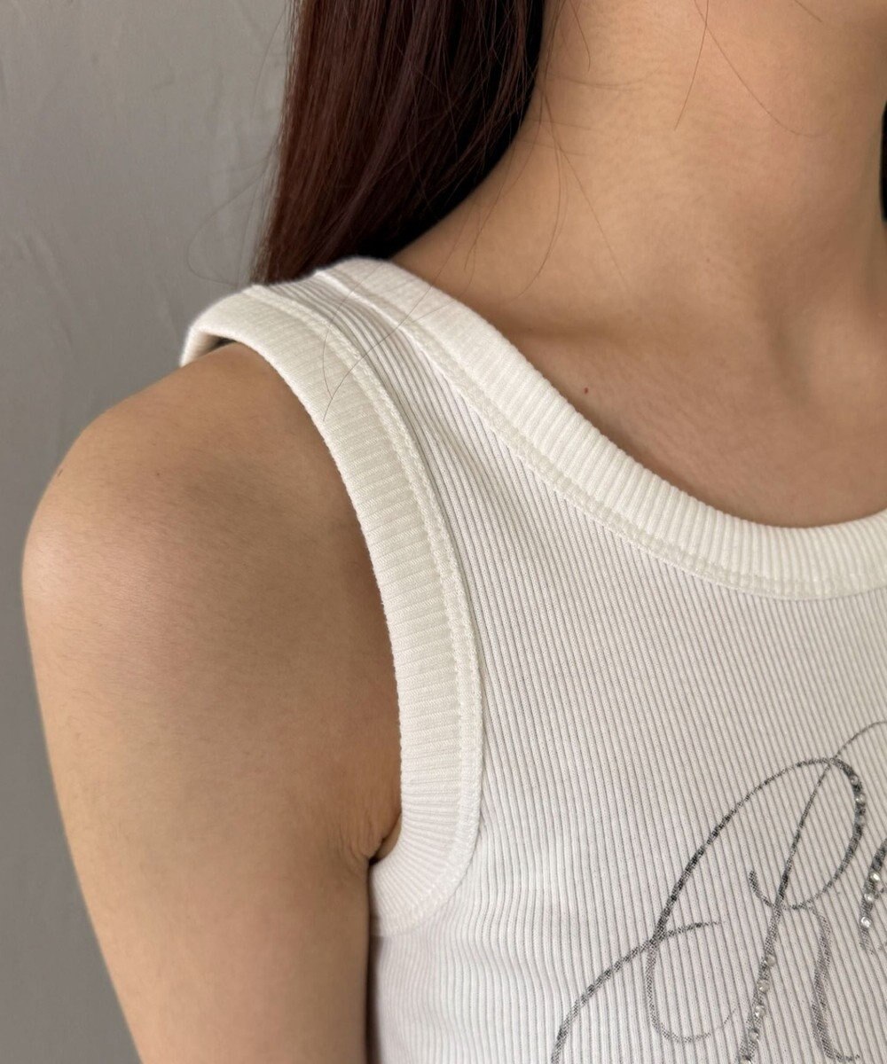 WEGO ラインストーンハートグラフィックタンク 