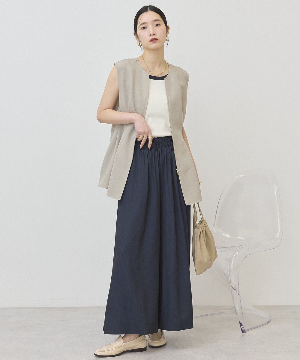 AMERICAN HOLIC 【イージーケア】リネンライクペプラムベスト 